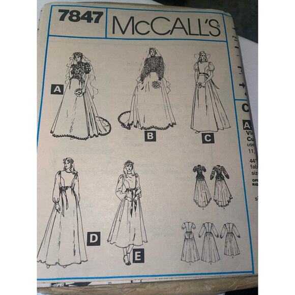 McCall's 7847 Sewing Pattern Misses Brides & Bridesmaid Gowns Size 18 - Picture 5 of 8